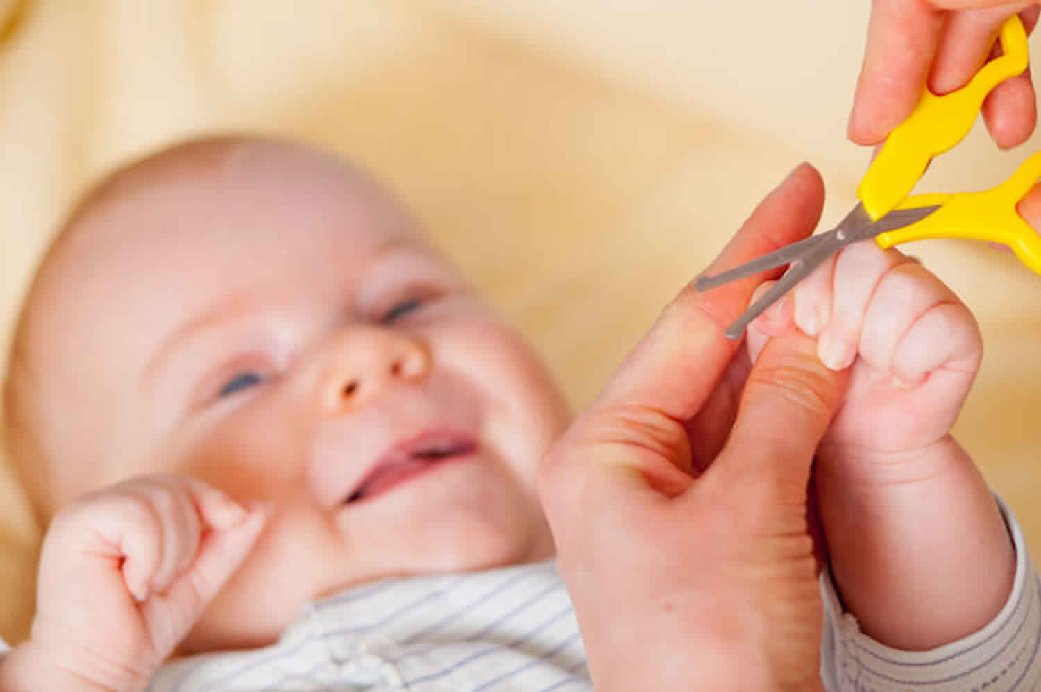 Cutting or clipping newborn nails